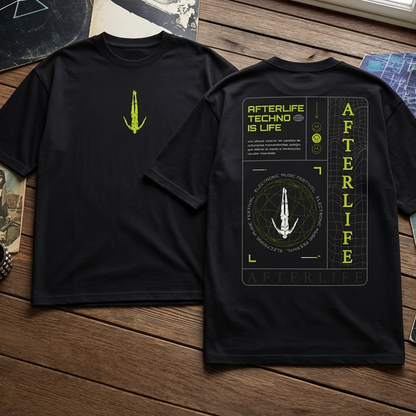 Camiseta Oversize Afterlife techno is life 2024