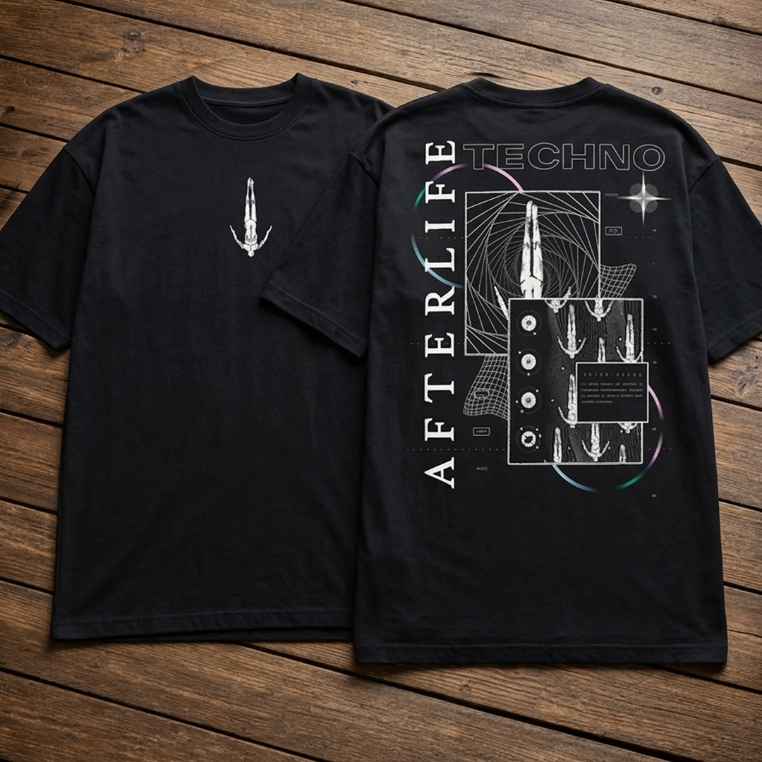 Camiseta Oversize Afterlife Techno Spacial Art