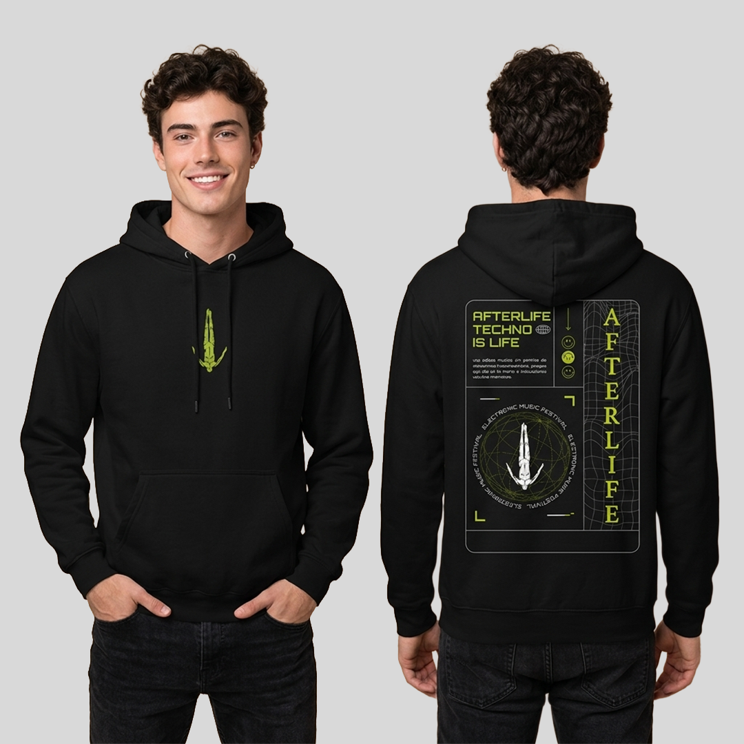 Buzo Capota Afterlife Techno is life 2024 Hoodie
