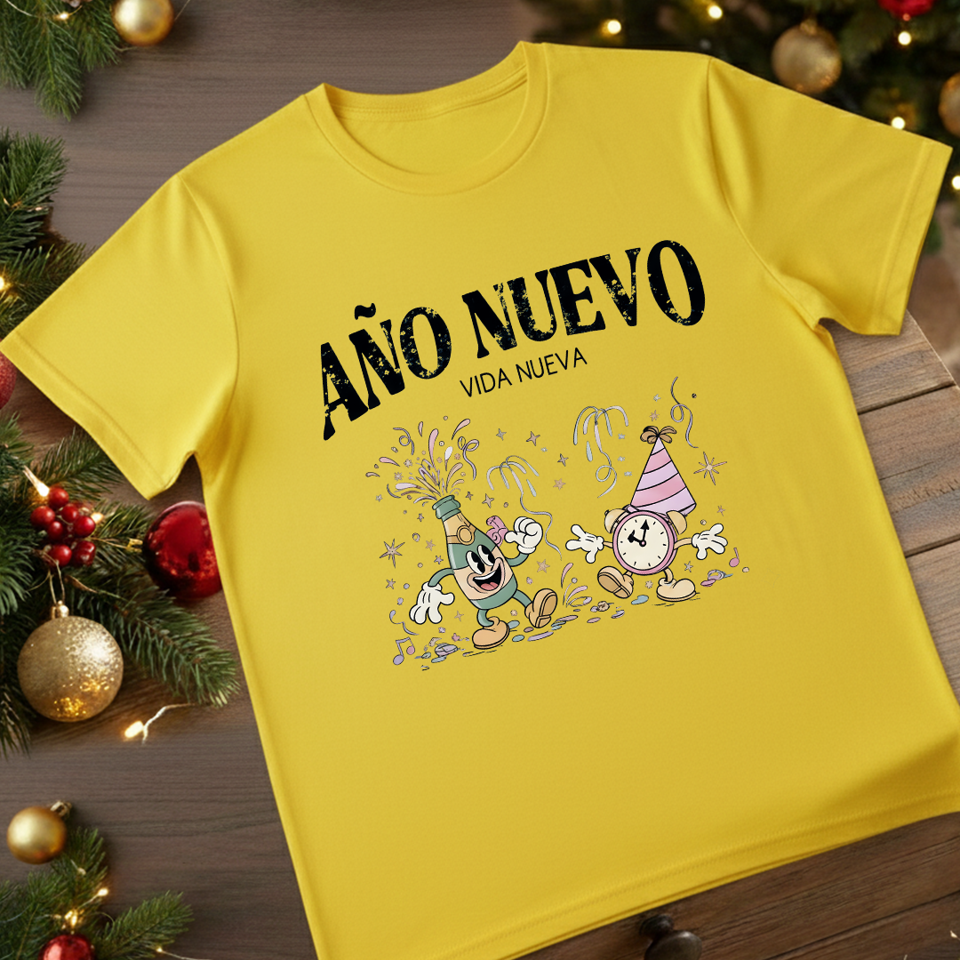 Camiseta Fin De Año, Año Nuevo Vida Nueva