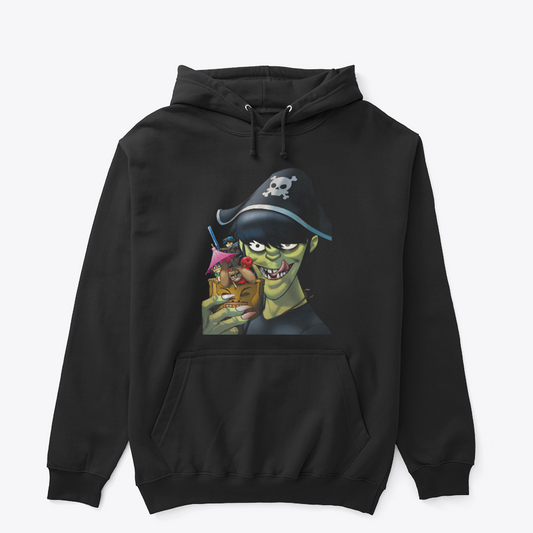 Buzo capota Gorillaz Pirate Cocktail Doble Estampado
