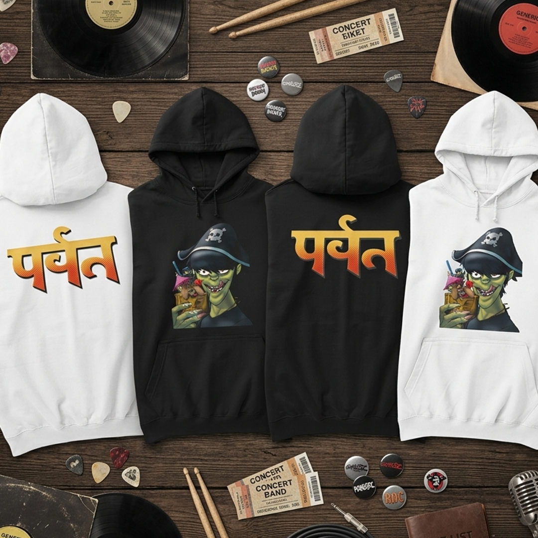 Buzo capota Gorillaz Pirate Cocktail Doble Estampado