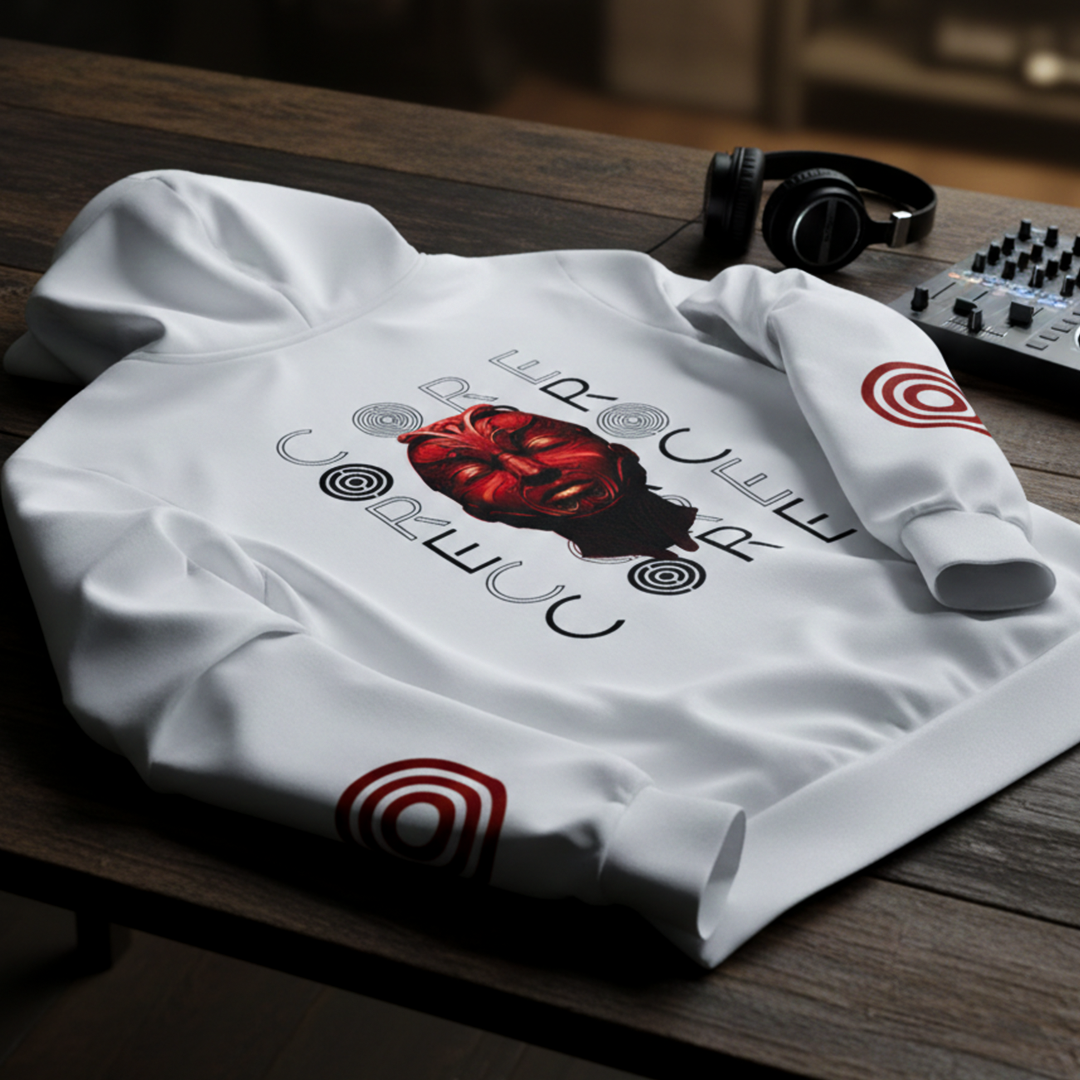 Buzo Capota Doble Estampado Face Red Art1