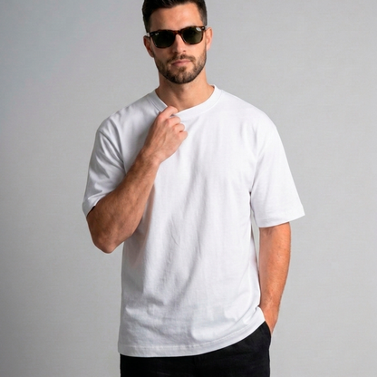 Camiseta Oversize Premium Plus+ Blanca – 100% Algodón 350g
