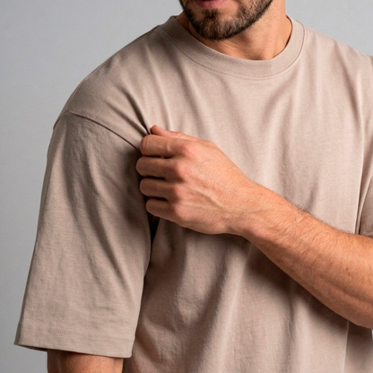 Camiseta Oversize Premium Plus+ Crema – 100% Algodón 350g