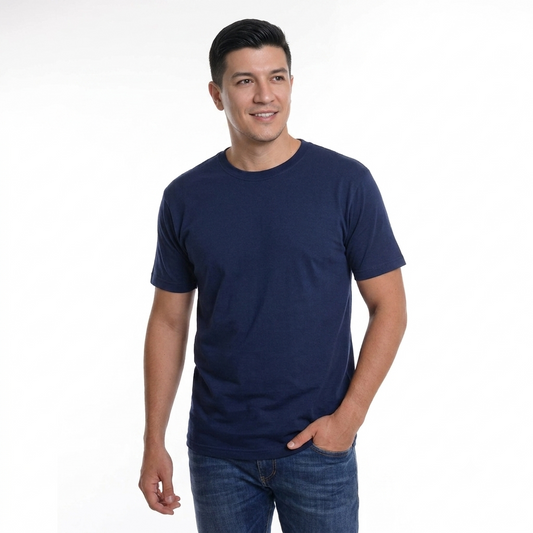 Camiseta Básica Regular Fit Azul Oscuro - modelo