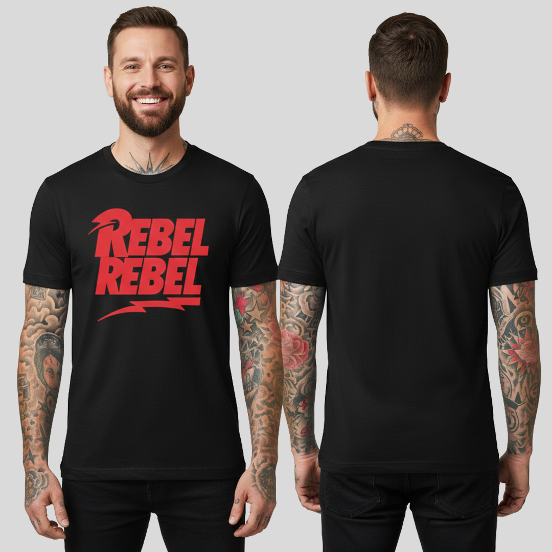 Camiseta Algodón David Bowie Rebel Rebel Logo