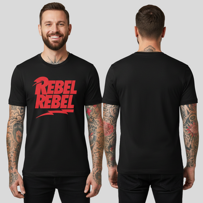 Camiseta Algodón David Bowie Rebel Rebel Logo