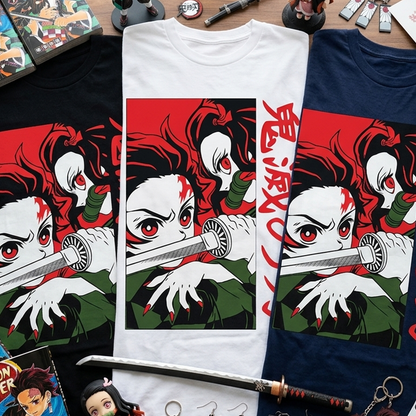 Camiseta Algodon Demon Slayer Poster