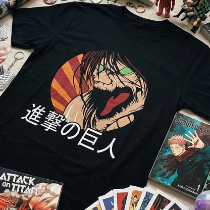 Camiseta Algodon Face attack on titan Art