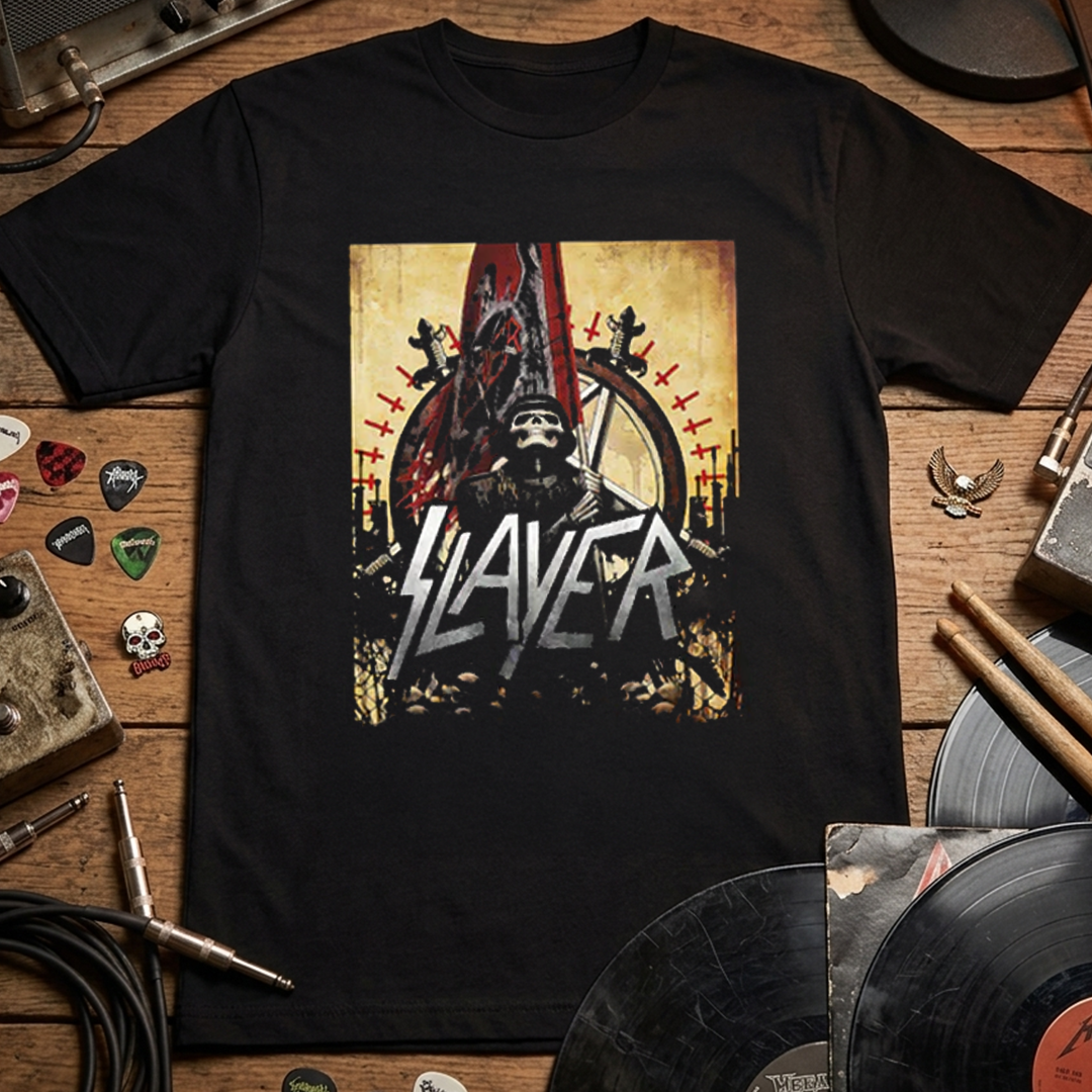 Camiseta Algodon Slayer Soldado Esqueleto Poster