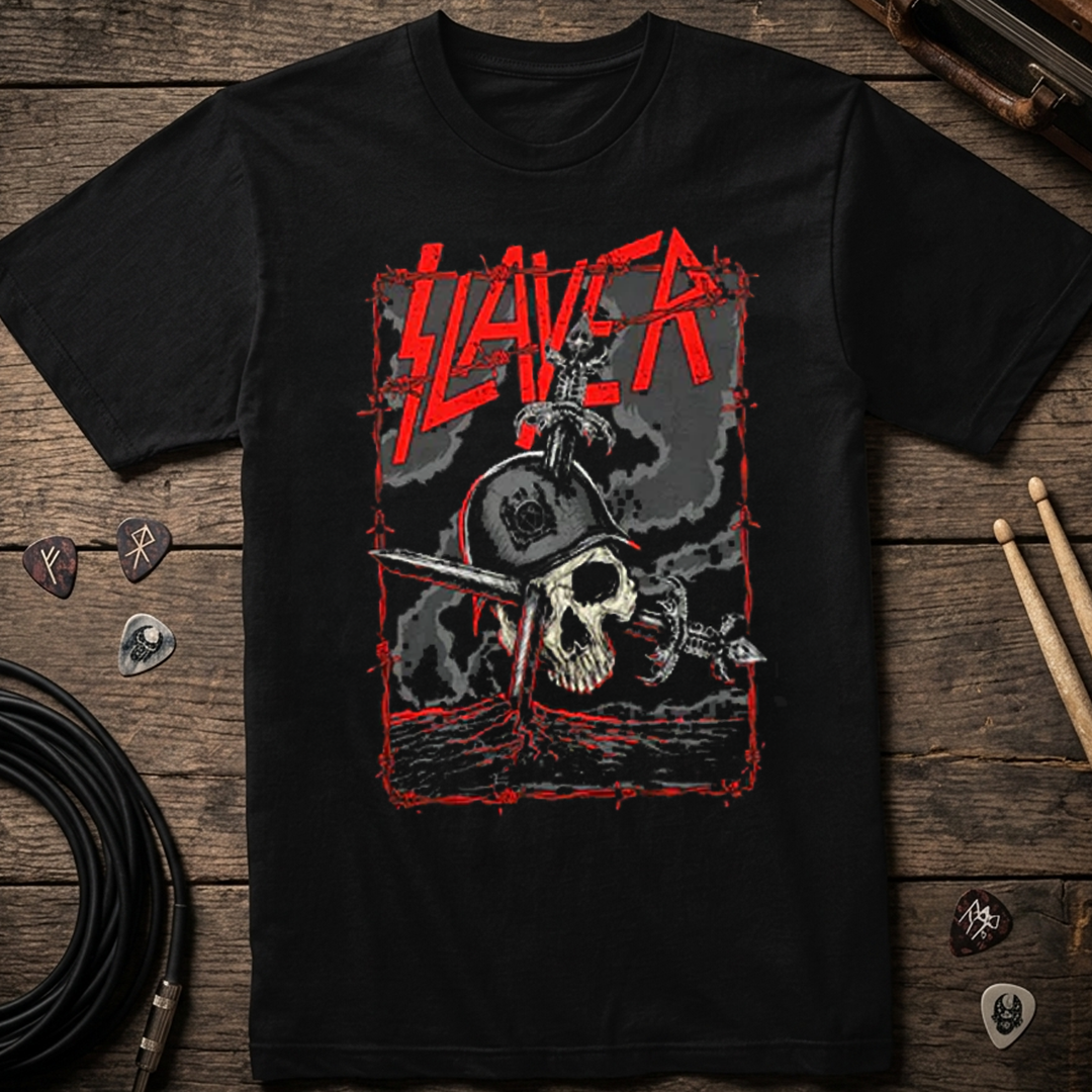 Camiseta Algodon Slayer Skull Metal Art