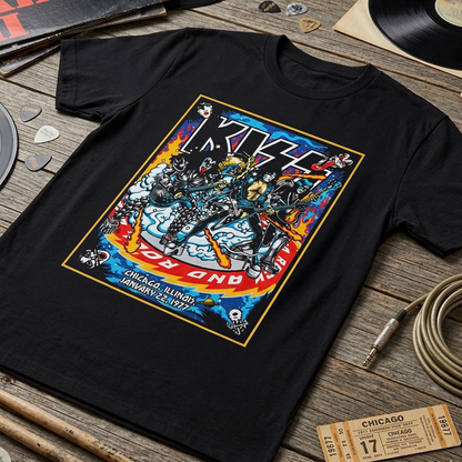 Camiseta Algodon Kiss Chicago Poster 1977