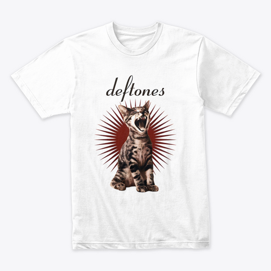 Camiseta Algodón Deftones Gato