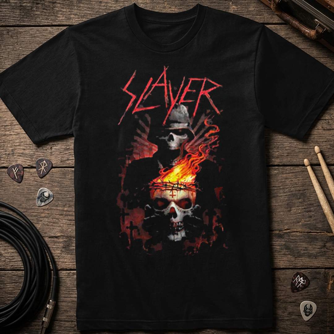 Camiseta Algodon Slayer Fire Cementerio Poster