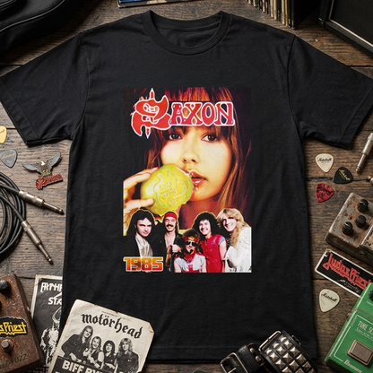 Camiseta Algodon Saxon Poster 1985