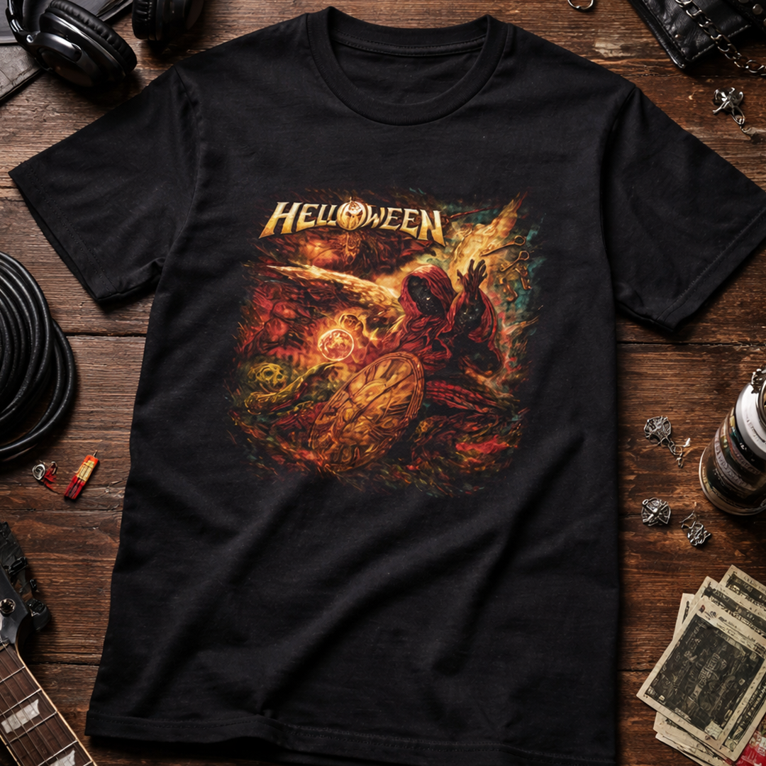 Camiseta Algodon Helloween Keeper of the Seven Keys Art 2