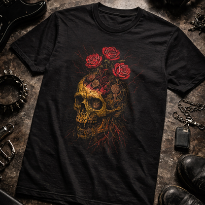 Camiseta Algodon Skull And Roses