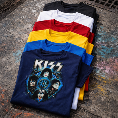 Camiseta algodon Kiss Faces Tribe