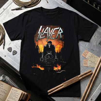 Camiseta Algodon Slayer Esqueleto Tumba Poster