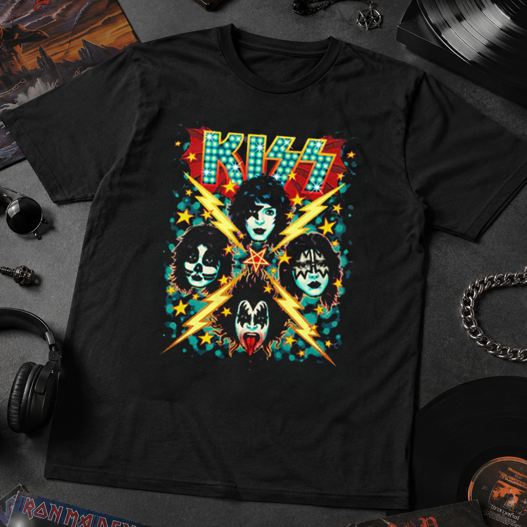 Camiseta Algodon Kiss Animated Poster