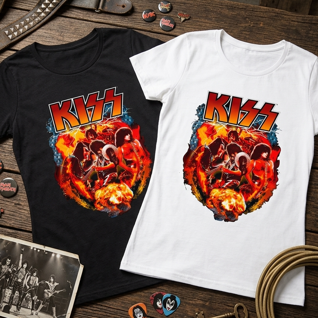Camiseta en Algodon Kiss Rock Style