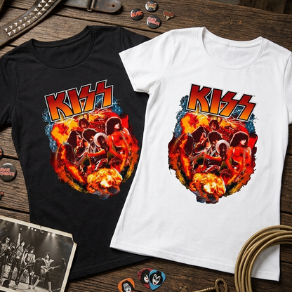 Camiseta en Algodon Kiss Rock Style