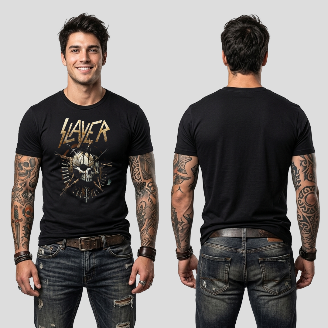 Camiseta Algodon Slayer Skull Art