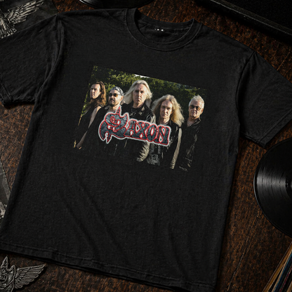 Camiseta Algodon Saxon Band Poster