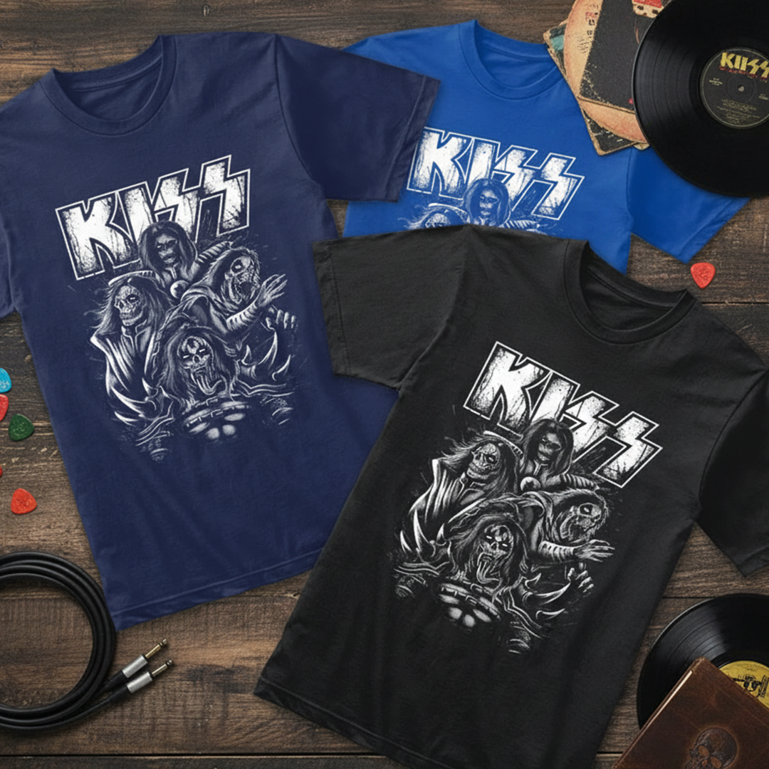 Camiseta Algodon Kiss Zombies Poster