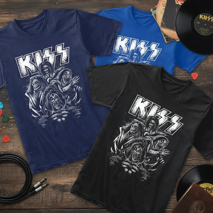 Camiseta Algodon Kiss Zombies Poster
