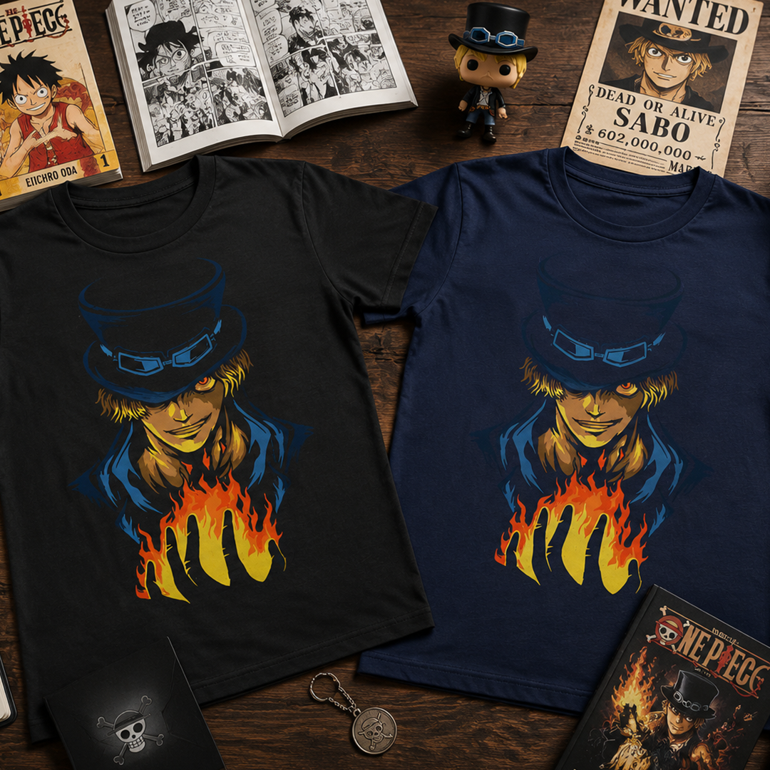 Camiseta Algodon Sabo Fire One Piece Art