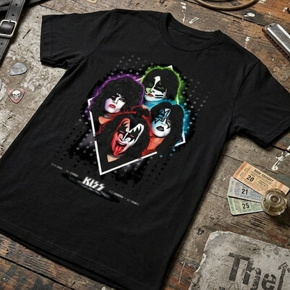 Camiseta algodon Kiss Faces Poster