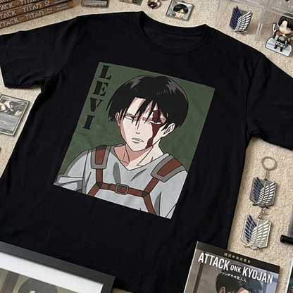 Camiseta Algodon Levi Attack On Titan Poster