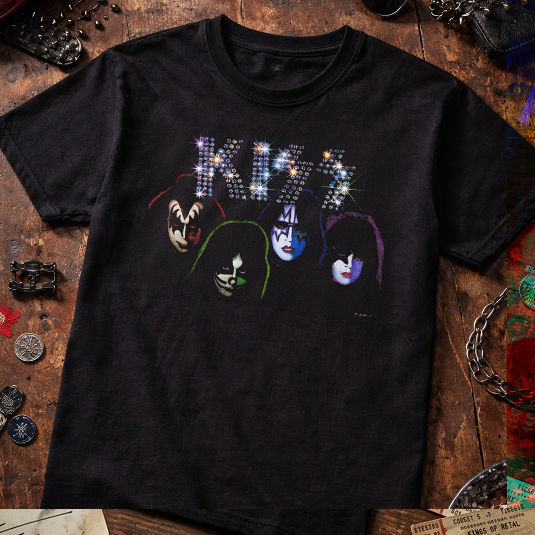 Camiseta Algodon Kiss Group Faces Poster