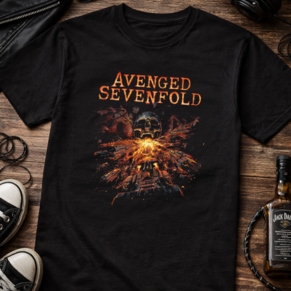 Camiseta Algodon Avenged Sevenfold Fire Deathbat