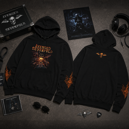 Buzo Capota Avenged Sevenfold Fire Deathbat Doble estampado