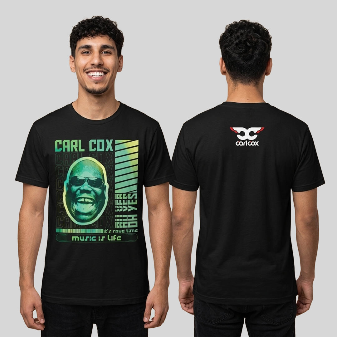 Camiseta Algodón Doble Estampado Carl Cox verde