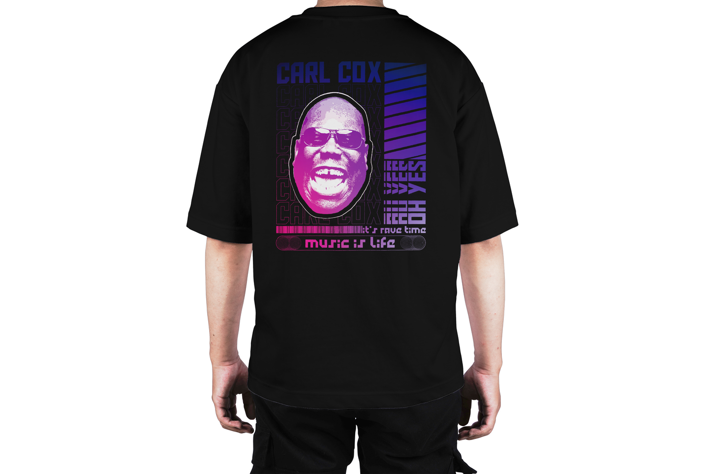 Camiseta Oversize Carl Cox Music Life Morado