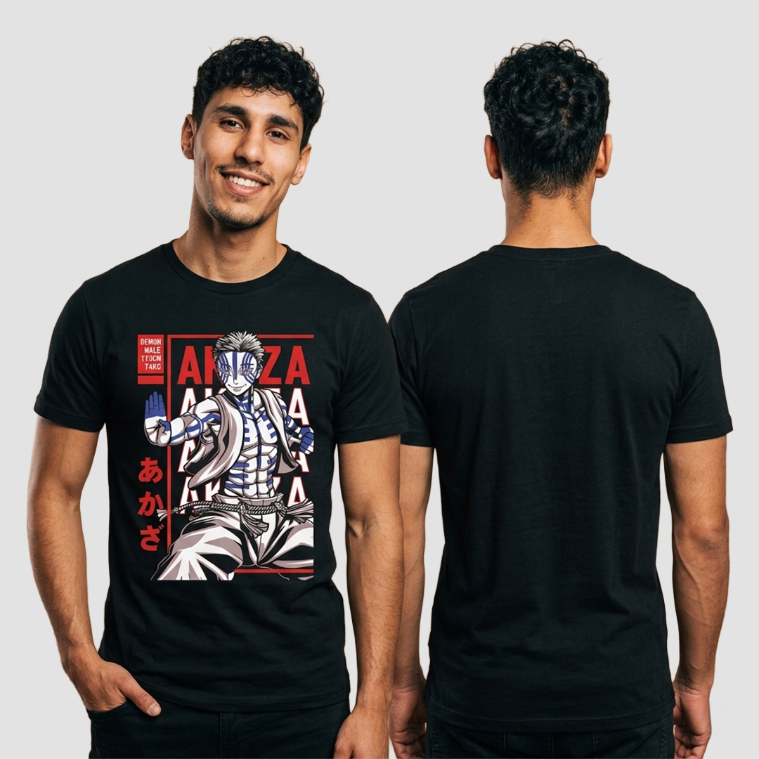 Camiseta Algodon Akaza Demon Slayer Poster