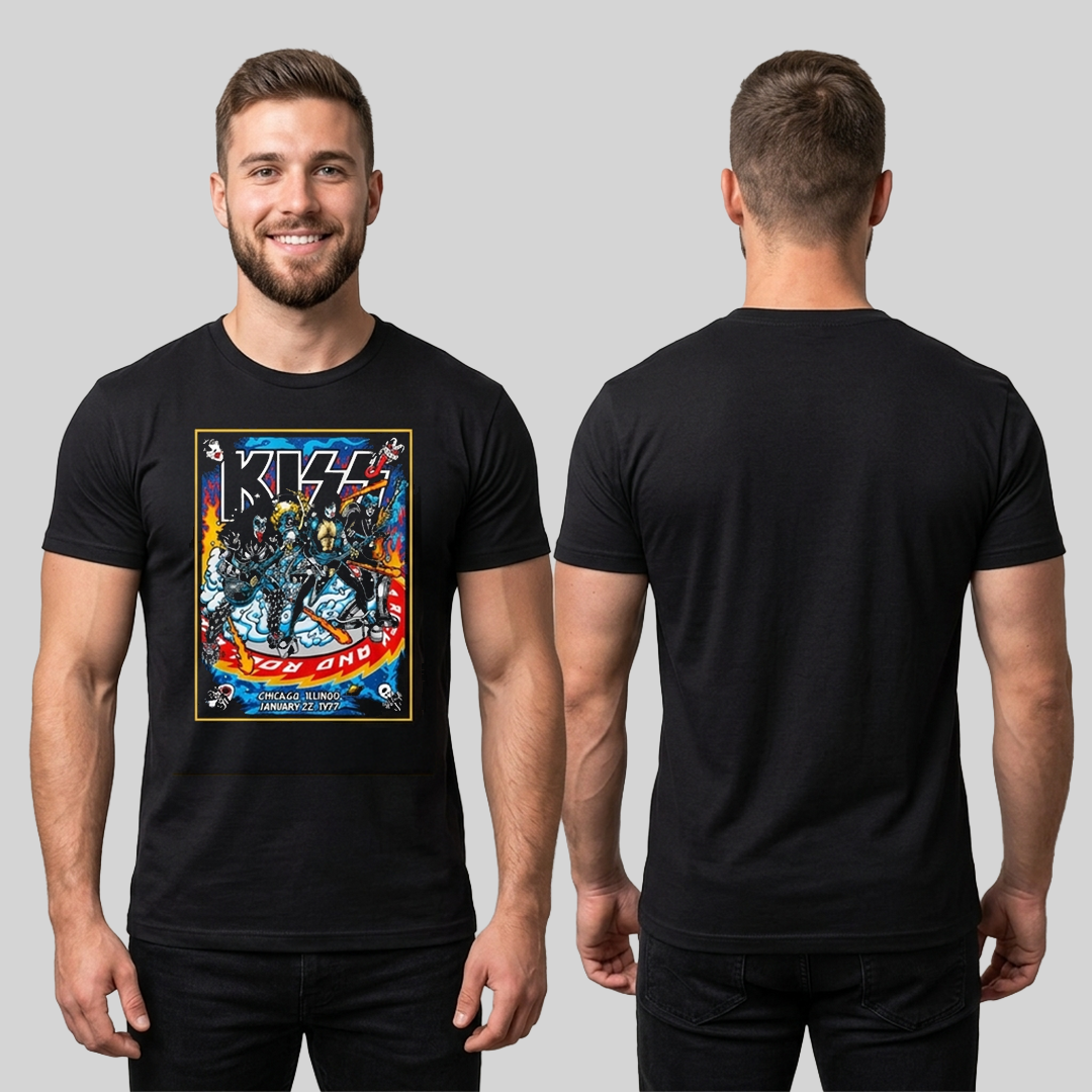 Camiseta Algodon Kiss Chicago Poster 1977
