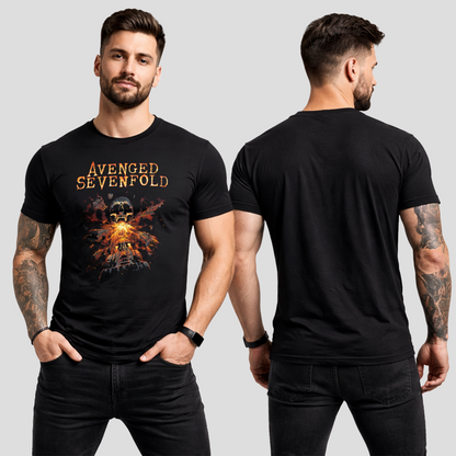 Camiseta Algodon Avenged Sevenfold Fire Deathbat