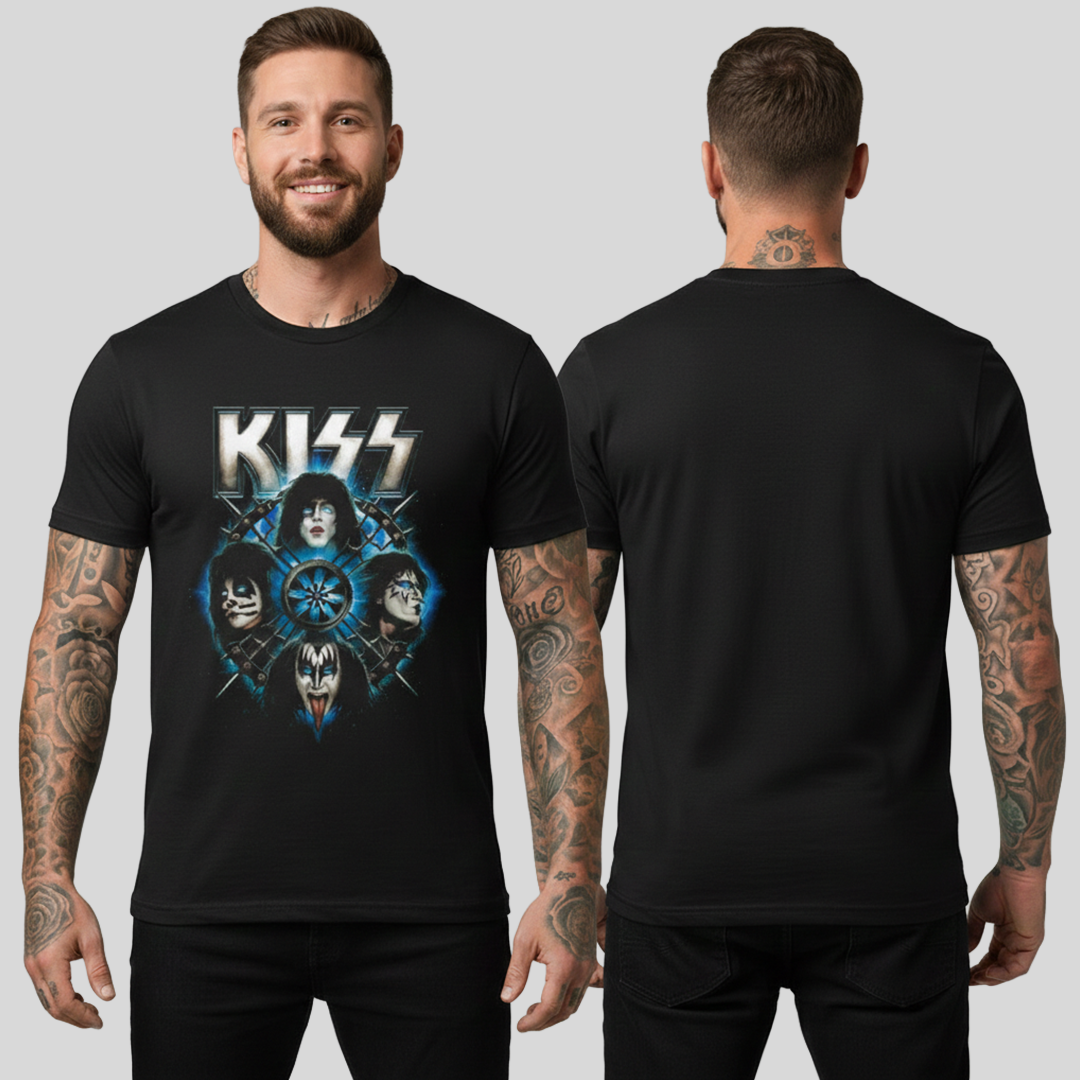 Camiseta algodon Kiss Faces Tribe