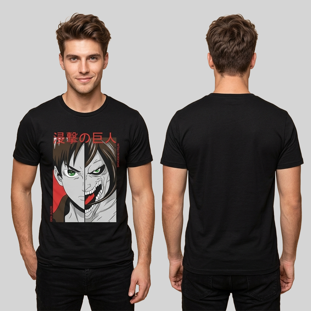 Camiseta Algodon Eren Shingeki No Kyojin Faces Poster