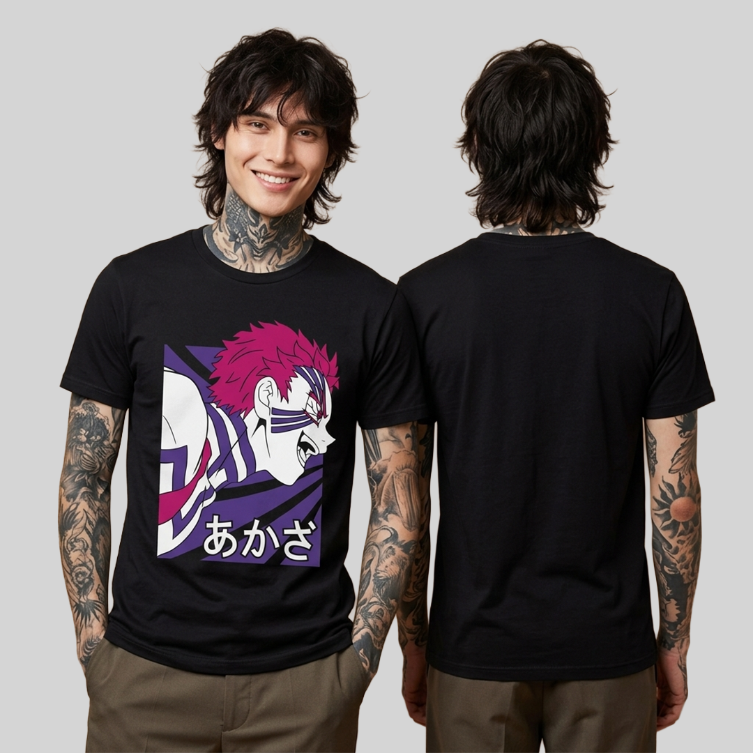 Camiseta Algodon Demon Slayer Akaza Art