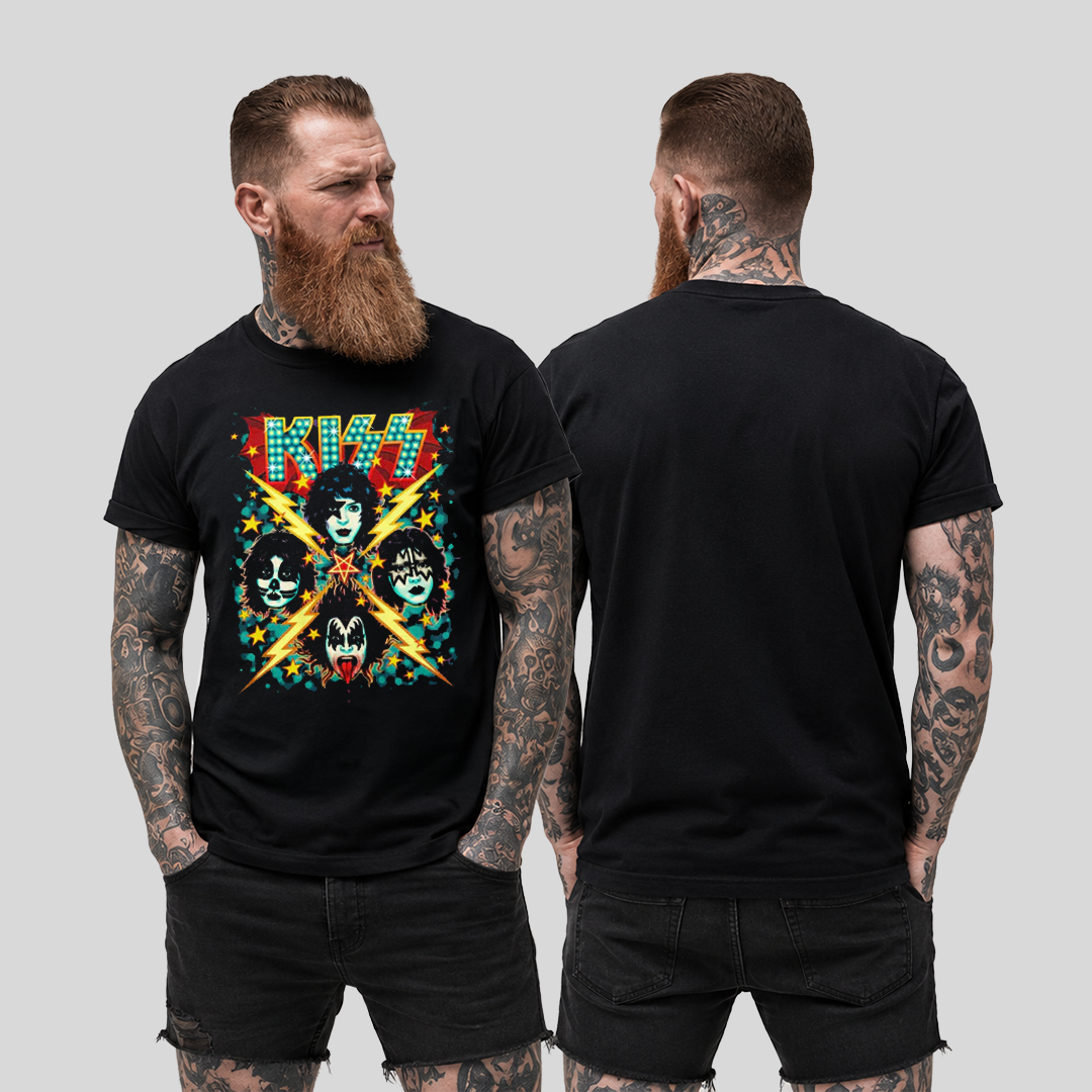 Camiseta Algodon Kiss Animated Poster