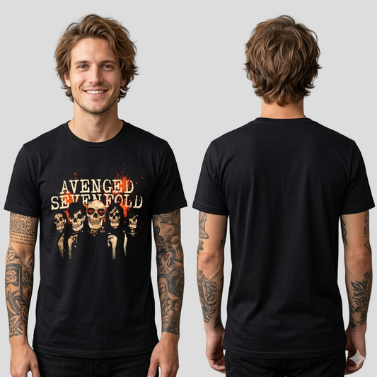 Camiseta Algodon Avenged Sevenfold Grupo Skull