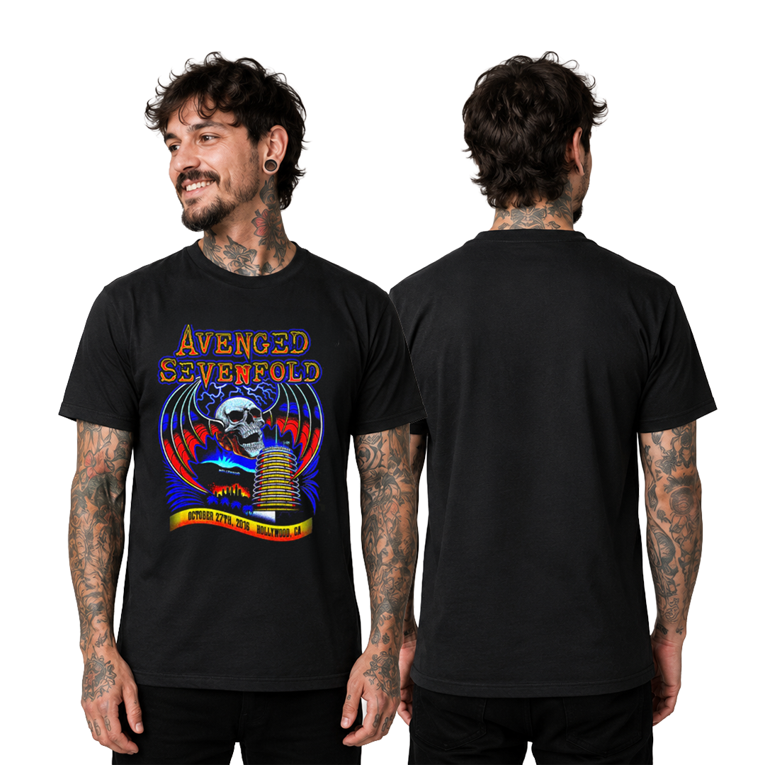 Camiseta Algodon Avenged Sevenfold Hollywood 2016