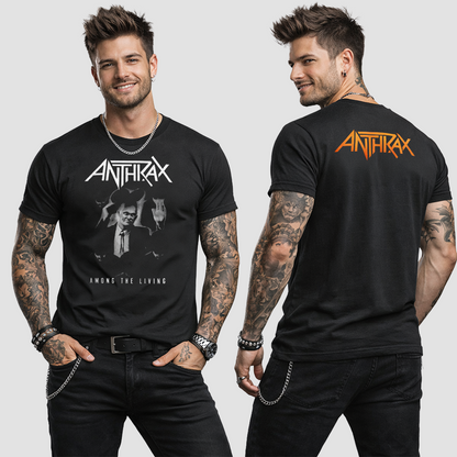 Camiseta Algodon Anthrax Among the living Doble Estampado