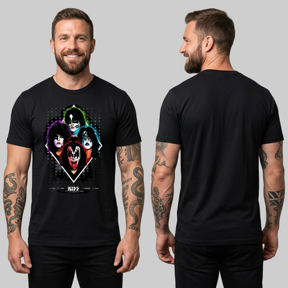 Camiseta algodon Kiss Faces Poster